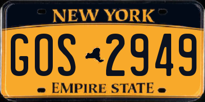 NY license plate GOS2949