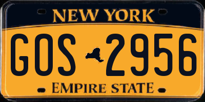 NY license plate GOS2956