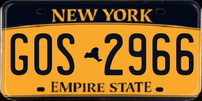 NY license plate GOS2966