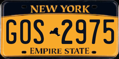 NY license plate GOS2975
