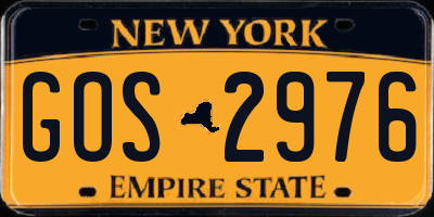 NY license plate GOS2976