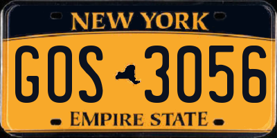 NY license plate GOS3056