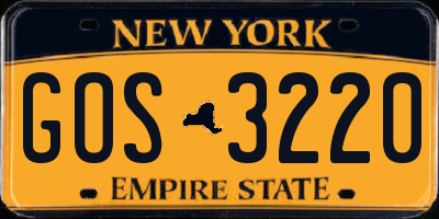 NY license plate GOS3220