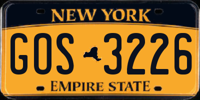 NY license plate GOS3226