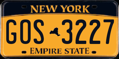NY license plate GOS3227