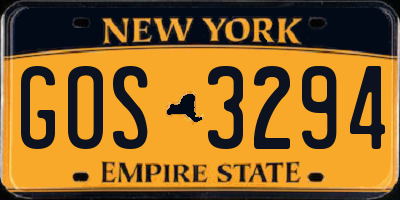 NY license plate GOS3294