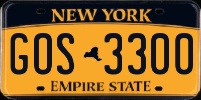 NY license plate GOS3300