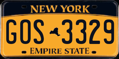 NY license plate GOS3329