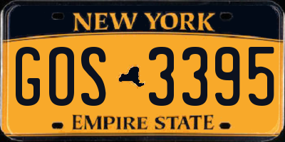 NY license plate GOS3395