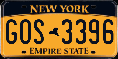 NY license plate GOS3396