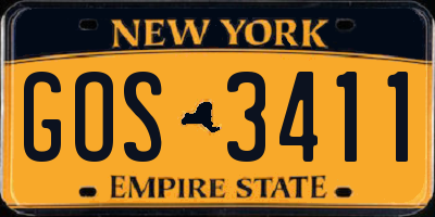 NY license plate GOS3411