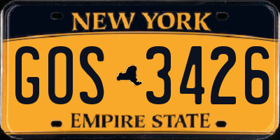 NY license plate GOS3426