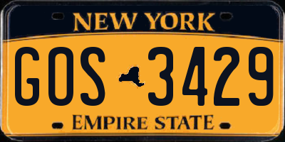 NY license plate GOS3429