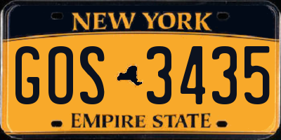 NY license plate GOS3435