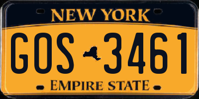 NY license plate GOS3461