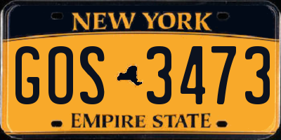 NY license plate GOS3473