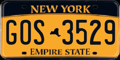 NY license plate GOS3529