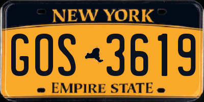 NY license plate GOS3619