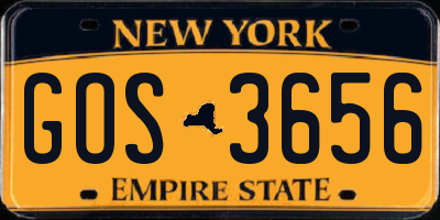 NY license plate GOS3656