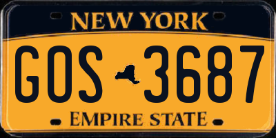NY license plate GOS3687