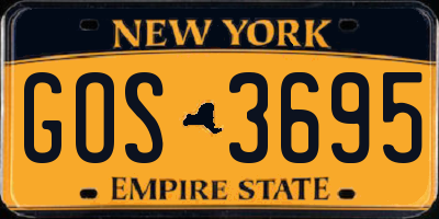 NY license plate GOS3695