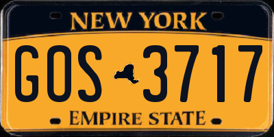 NY license plate GOS3717