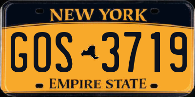 NY license plate GOS3719