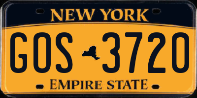 NY license plate GOS3720