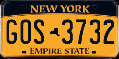 NY license plate GOS3732