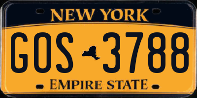 NY license plate GOS3788