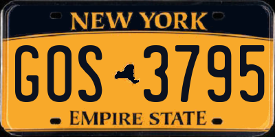 NY license plate GOS3795