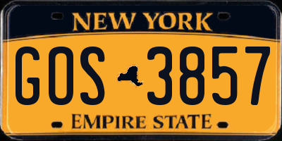 NY license plate GOS3857
