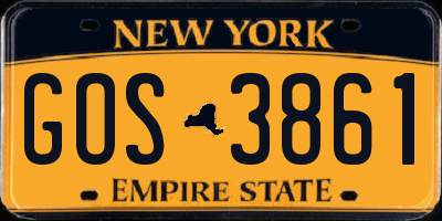 NY license plate GOS3861