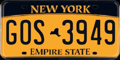 NY license plate GOS3949