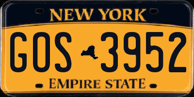 NY license plate GOS3952