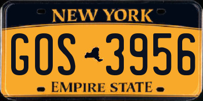 NY license plate GOS3956