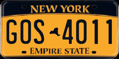NY license plate GOS4011