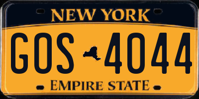 NY license plate GOS4044