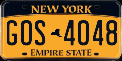 NY license plate GOS4048