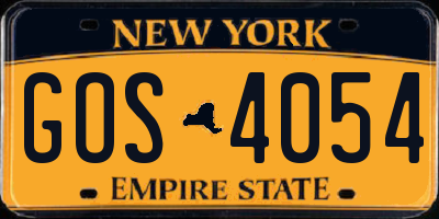 NY license plate GOS4054