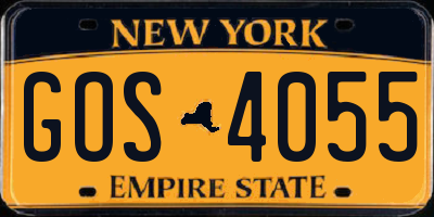 NY license plate GOS4055