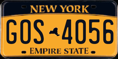 NY license plate GOS4056