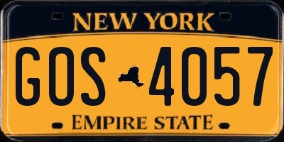NY license plate GOS4057