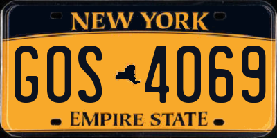 NY license plate GOS4069