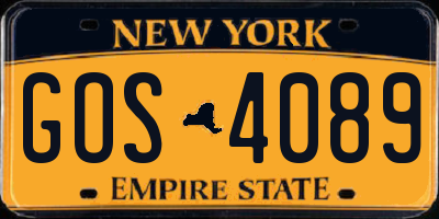 NY license plate GOS4089