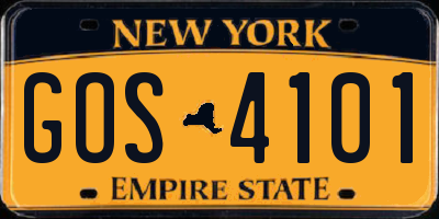 NY license plate GOS4101