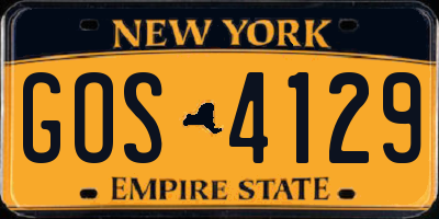 NY license plate GOS4129