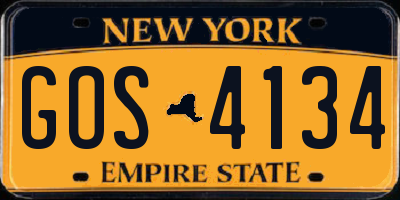 NY license plate GOS4134