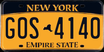 NY license plate GOS4140