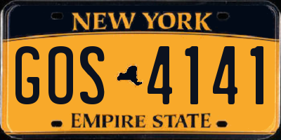 NY license plate GOS4141
